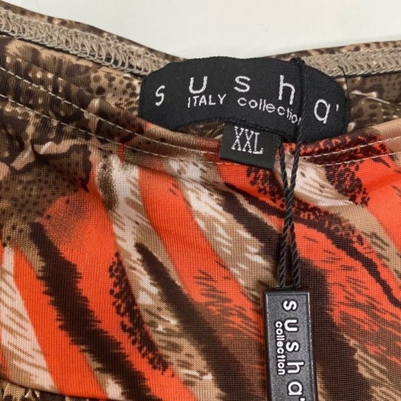 Susha Women Orange Brown Bohemian Animal Print Trouser Pants Size XL - Picture 10 of 11